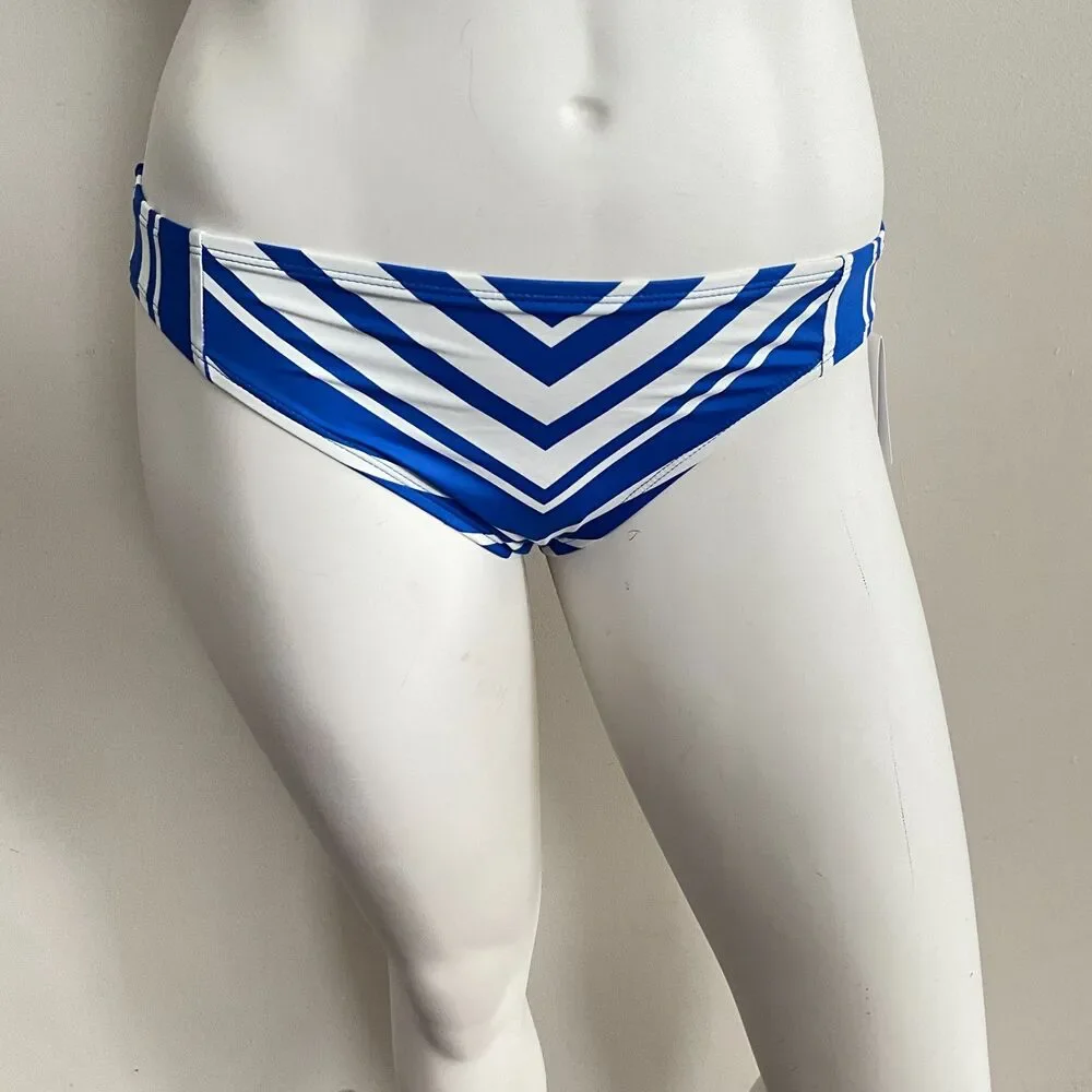 La Blanca Hipster Swimsuit Bottom Blue White Stripe 10